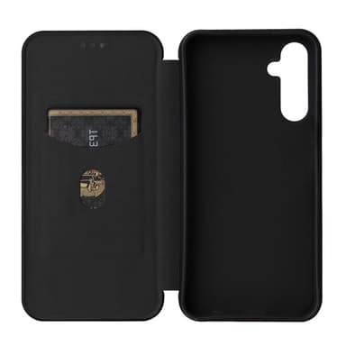 SKALO Samsung A25 5G Carbon Fiber Lompakkokotelo - Musta