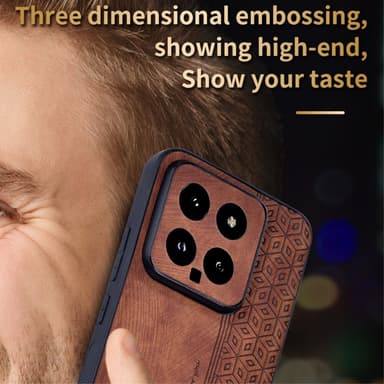 SKALO Xiaomi 14 5G AZNS PU-nahka suojakuori - Musta
