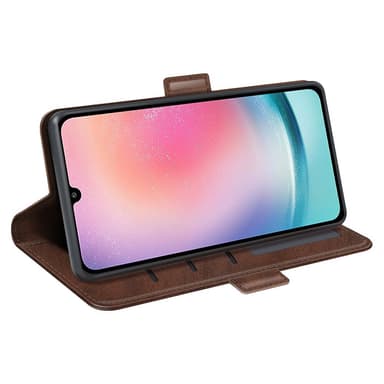 SKALO Samsung A25 5G Premium Wallet Lompakkokotelo - Ruskea