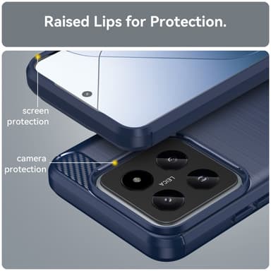 SKALO Xiaomi 14 5G Armor Carbon Iskunkestävä TPU suojakuori - Sininen