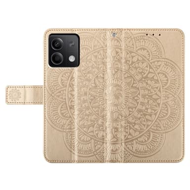 SKALO Xiaomi Redmi Note 13 5G Mandala lompakkokotelo - Kulta