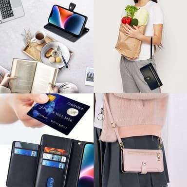 SKALO Xiaomi Redmi Note 13 Pro 5G Evelope Clutch 8-Lokeroa - Musta