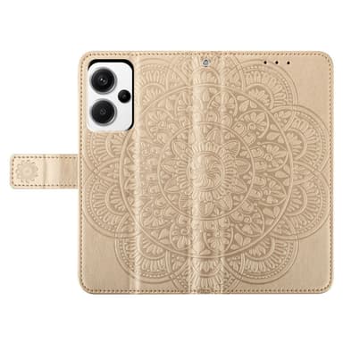 SKALO Xiaomi Redmi Note 13 Pro+ Mandala lompakkokotelo - Kulta