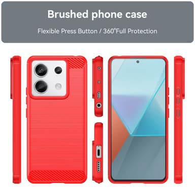 SKALO Xiaomi Redmi Note 13 Pro 5G Armor Carbon Iskunkestävä TPU suojakuori - Punainen