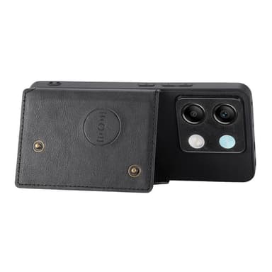 SKALO Xiaomi Redmi Note 13 Pro 5G PU-nahkainen Suojakuori Lompakolla - Musta