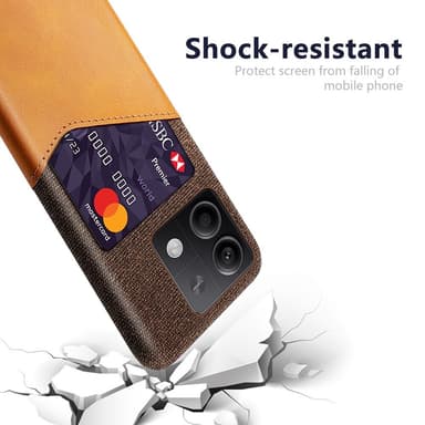 SKALO Xiaomi Redmi Note 13 5G Premium PU Nahka kortinhaltija Suojakuori - Ruskea