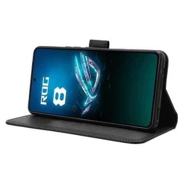 SKALO Asus ROG Phone 8 Pro 5G Premium Mini Rhombus Lompakkokotelo - Musta