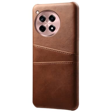 SKALO OnePlus 12R 5G PU-nahkainen Suojakuori Lompakolla - Ruskea