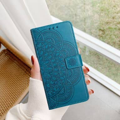 SKALO Xiaomi Redmi Note 13 Pro 5G Mandala lompakkokotelo - Sininen