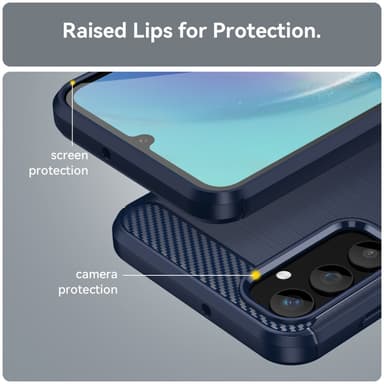 SKALO Samsung A25 5G Armor Carbon Iskunkestävä TPU suojakuori - Sininen