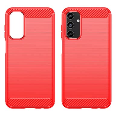 SKALO Samsung A15 5G Armor Carbon Iskunkestävä TPU suojakuori - Punainen