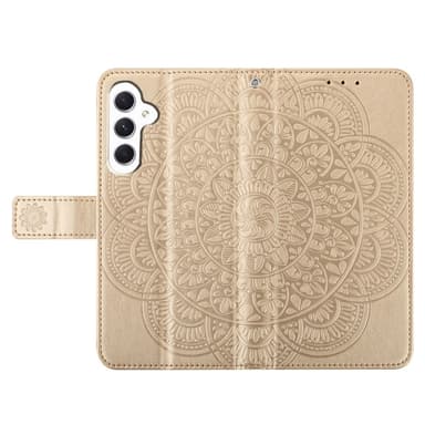 SKALO Samsung A15 5G Mandala lompakkokotelo - Kulta