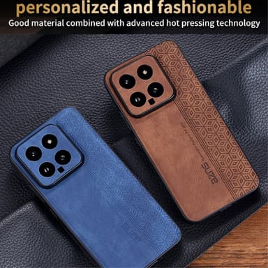 SKALO Xiaomi 14 5G AZNS PU-nahka suojakuori - Musta