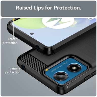 SKALO Motorola Moto G04 Armor Carbon Iskunkestävä TPU suojakuori - Musta