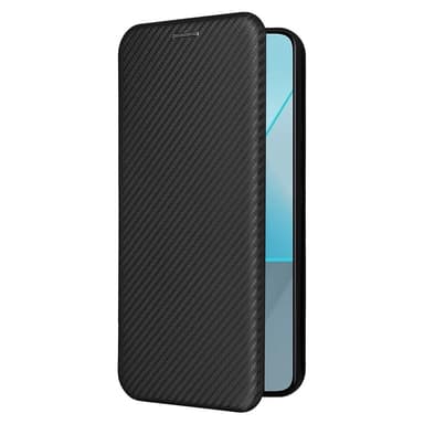 SKALO Xiaomi Redmi Note 13 Pro 5G Carbon Fiber Lompakkokotelo - Musta