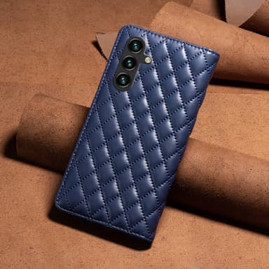 SKALO Samsung A15 4G BINFEN COLOR Iso Tikattu Lompakkokotelo - Sininen