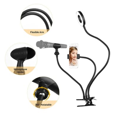 Selfie Ring Light -pidin Lazy Bracket LED-valo Live Stream