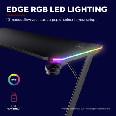 Trust GXT709 LUMINUS RGB pelipöytä (musta)