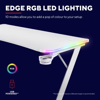 Trust GXT709 LUMINUS RGB pelipöytä (valkoinen)