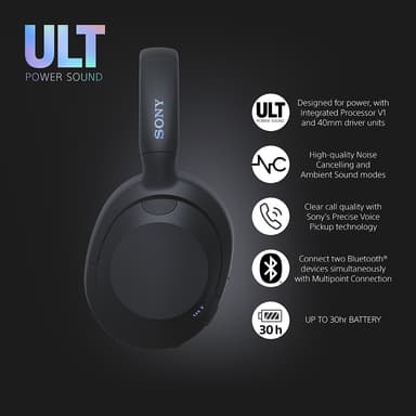Sony ULT Wear langattomat around-ear kuulokkeet (musta)