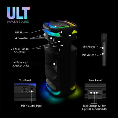 Sony ULT Tower 10 bilekaiutin (musta)