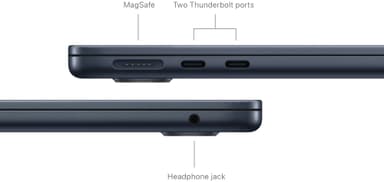 MacBook Air 13 M3 10C GPU/24/512 GB (keskiyö)