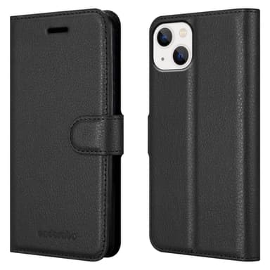 iPhone 14 Suojakuori Lompakkokotelo (Musta)