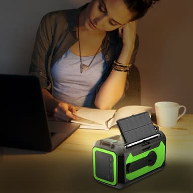 käsikampi Radio 12000mAh Power Bank Akku taskulamppu Aurinkolataus