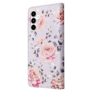 Samsung Galaxy A35 5G -nahkakotelo RFID-esto korttipaikoilla Puhelimen suojus - Butterfly Flower