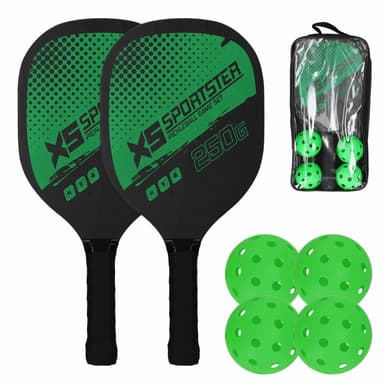 Pickle Ball -mailasarja, 2 mailaa, 4 suolakurkkupalloa
