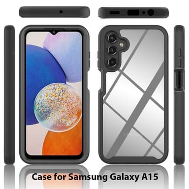 Samsung Galaxy A15 -kotelolle PC+TPU Iskunkestävä Puhelimen Takakuori