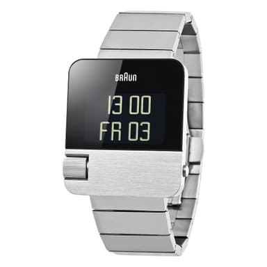 Braun prestige -digitaalikello kanssa ruostumaton teräs ranneke