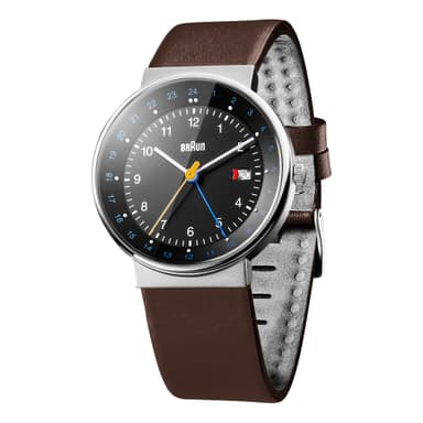 Braun classic gmt dual time rannekello kanssa nahkahihna