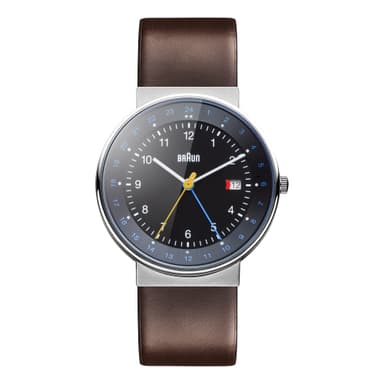 Braun classic gmt dual time rannekello kanssa nahkahihna