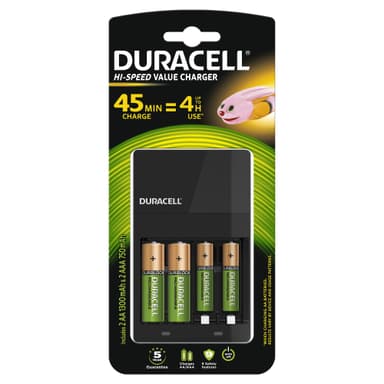 Duracell AA/AAA paristojen laturi (4 tuntia)