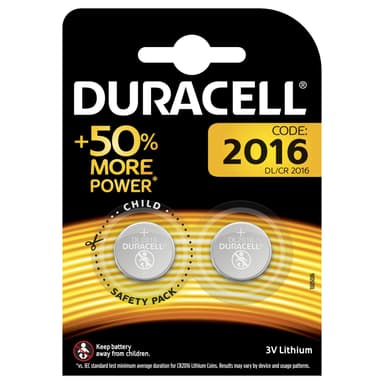 Duracell paristo CR2016 (2 kpl)