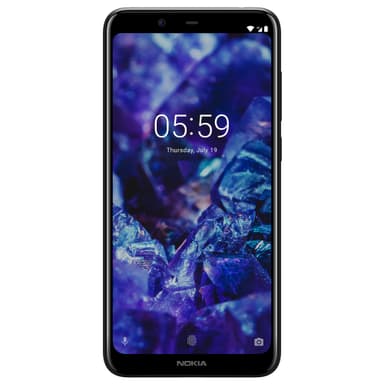 Nokia 5.1 Plus älypuhelin (kiiltävä musta)