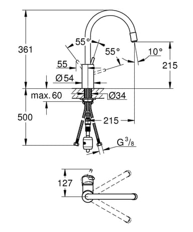 Grohe Concetto ulosvedettävä hana