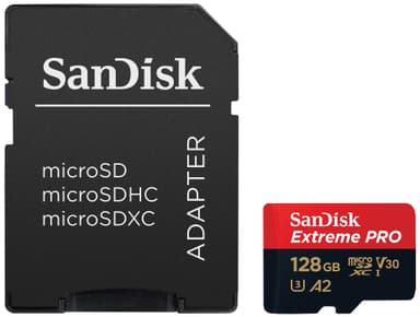 SanDisk MicroSDXC Extreme Pro 128 GB muistikortti