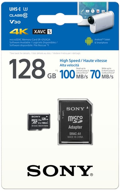 Sony Expert SR-G1UX2A Micro SDXC muistikortti 128 GB