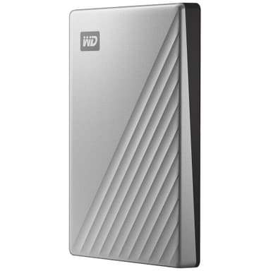 WD My Passport Ultra USB-C 2 TB kannettava kovalevy (hopea)