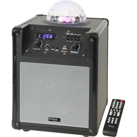 Ibiza portable speaker with discoball, silver