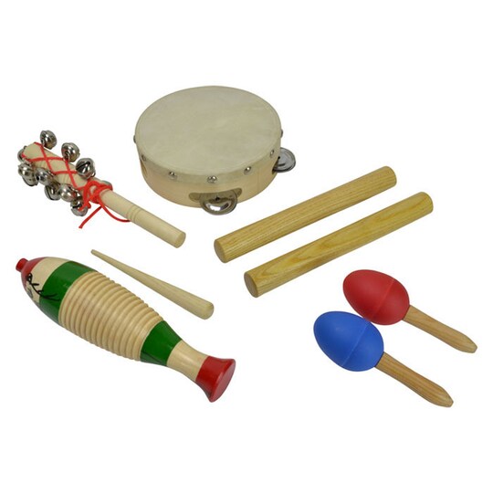 Percussion set for children w. 5 items