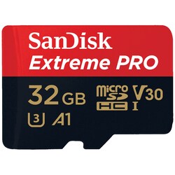 SanDisk Extreme PRO microSDHC 32 GB muistikortti SD-adapterilla