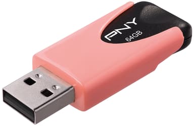 PNY Attache 4 USB 2.0 muistitikku 64 GB (musta/koralli)