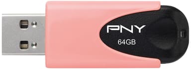 PNY Attache 4 USB 2.0 muistitikku 64 GB (musta/koralli)