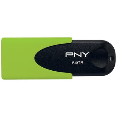 PNY Attache 4 USB 2.0 muistitikku 64 GB (musta/vihreä)