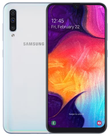 Samsung Galaxy A50 älypuhelin (valkoinen)