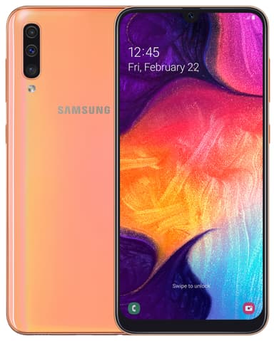 Samsung Galaxy A50 älypuhelin (koralli)