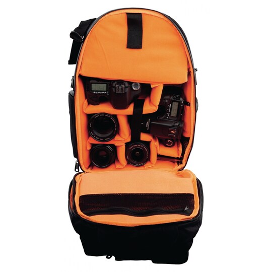 Camera rucksack 290x410x150, black/orange